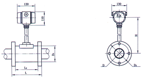 渦街流量計外形尺寸